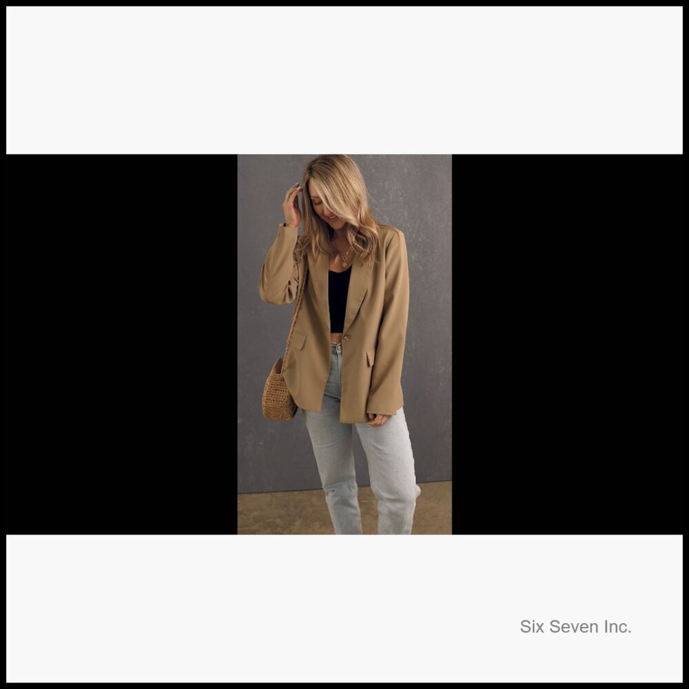 Polyester Lined Blazer with Notch Lapel and Pockets - Picture 7 of 7